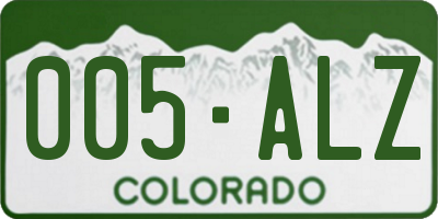 CO license plate 005ALZ