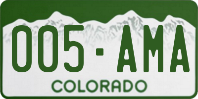 CO license plate 005AMA