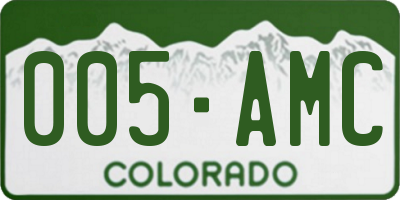 CO license plate 005AMC
