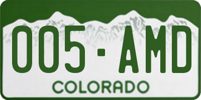 CO license plate 005AMD