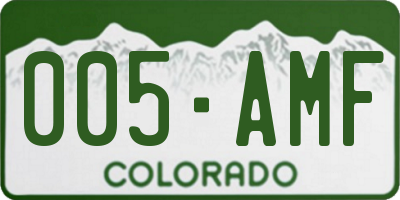 CO license plate 005AMF