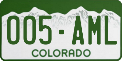 CO license plate 005AML