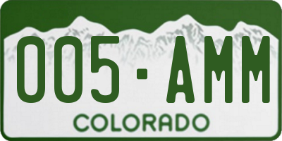 CO license plate 005AMM