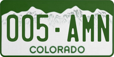 CO license plate 005AMN