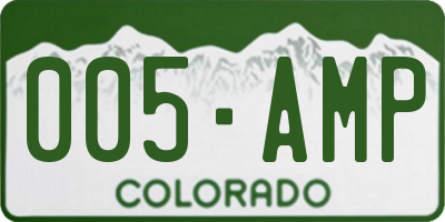 CO license plate 005AMP