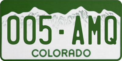 CO license plate 005AMQ