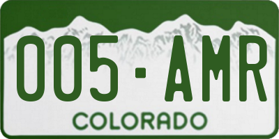 CO license plate 005AMR