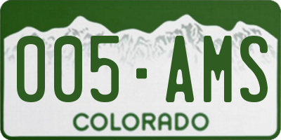 CO license plate 005AMS