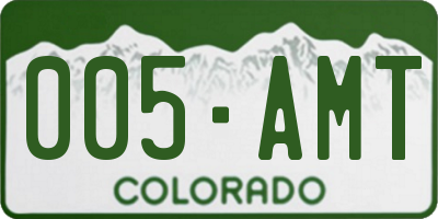 CO license plate 005AMT