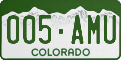 CO license plate 005AMU