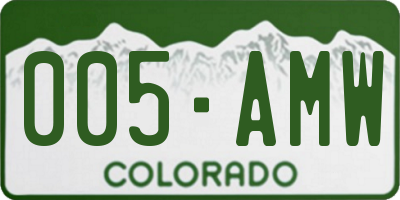 CO license plate 005AMW