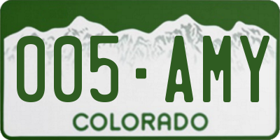 CO license plate 005AMY
