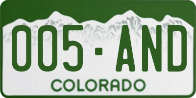CO license plate 005AND