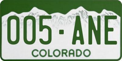 CO license plate 005ANE