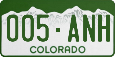 CO license plate 005ANH