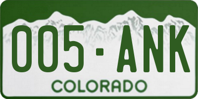 CO license plate 005ANK