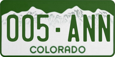 CO license plate 005ANN