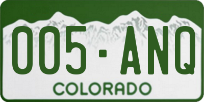 CO license plate 005ANQ