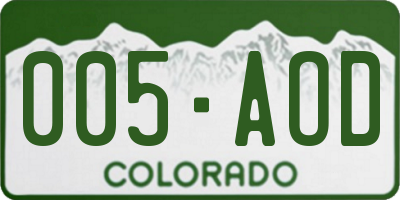 CO license plate 005AOD