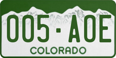 CO license plate 005AOE