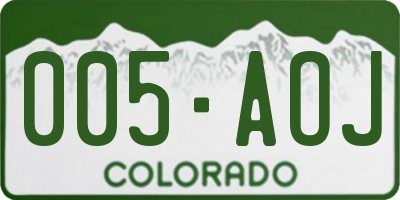 CO license plate 005AOJ