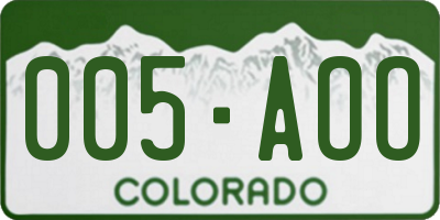 CO license plate 005AOO