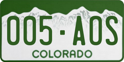 CO license plate 005AOS