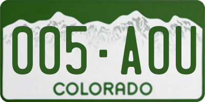 CO license plate 005AOU