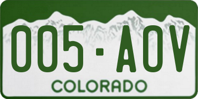 CO license plate 005AOV