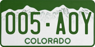 CO license plate 005AOY