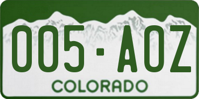 CO license plate 005AOZ