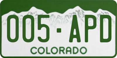 CO license plate 005APD