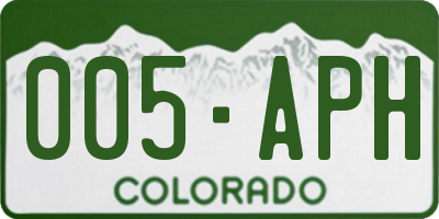 CO license plate 005APH