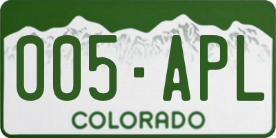 CO license plate 005APL