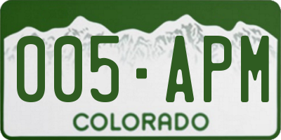 CO license plate 005APM
