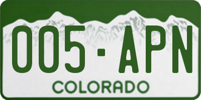 CO license plate 005APN