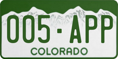 CO license plate 005APP