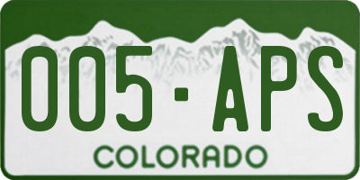 CO license plate 005APS