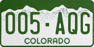 CO license plate 005AQG