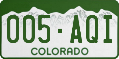 CO license plate 005AQI