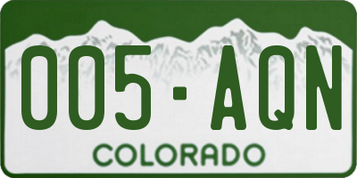 CO license plate 005AQN