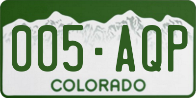 CO license plate 005AQP