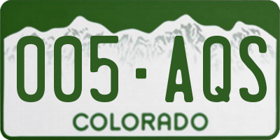 CO license plate 005AQS