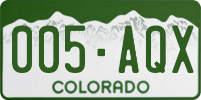 CO license plate 005AQX