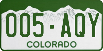 CO license plate 005AQY
