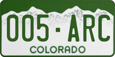 CO license plate 005ARC