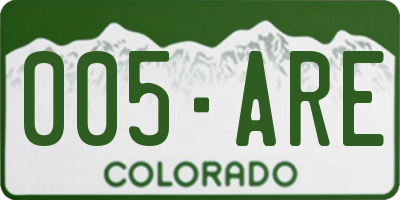 CO license plate 005ARE