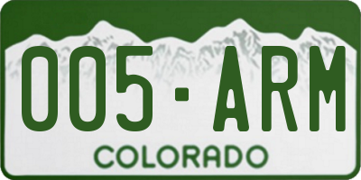CO license plate 005ARM