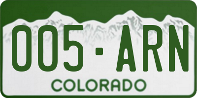 CO license plate 005ARN