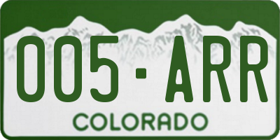 CO license plate 005ARR